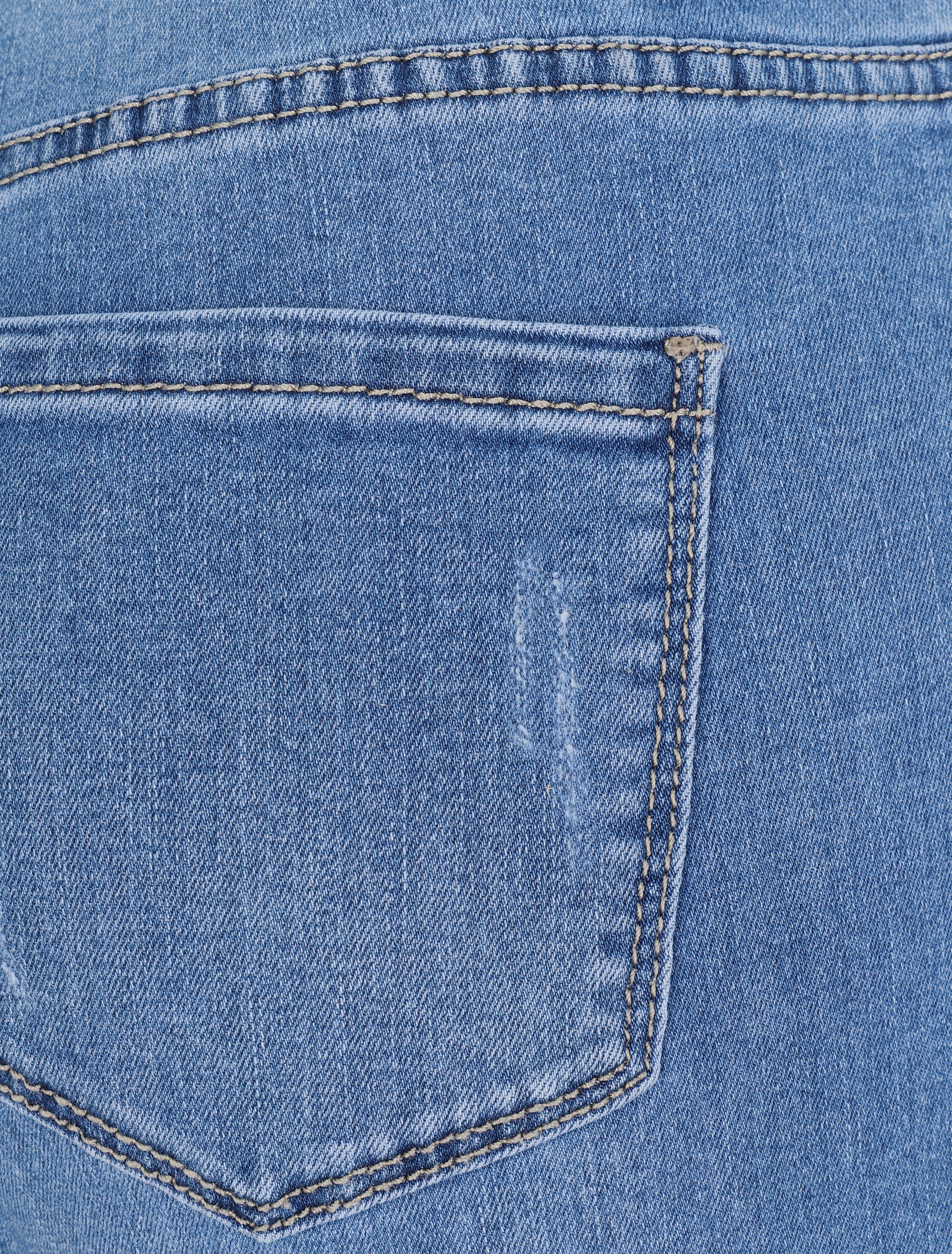 Slim fit jeans grote maat met onafgewerkte randen - Lichtblauw - Image 3