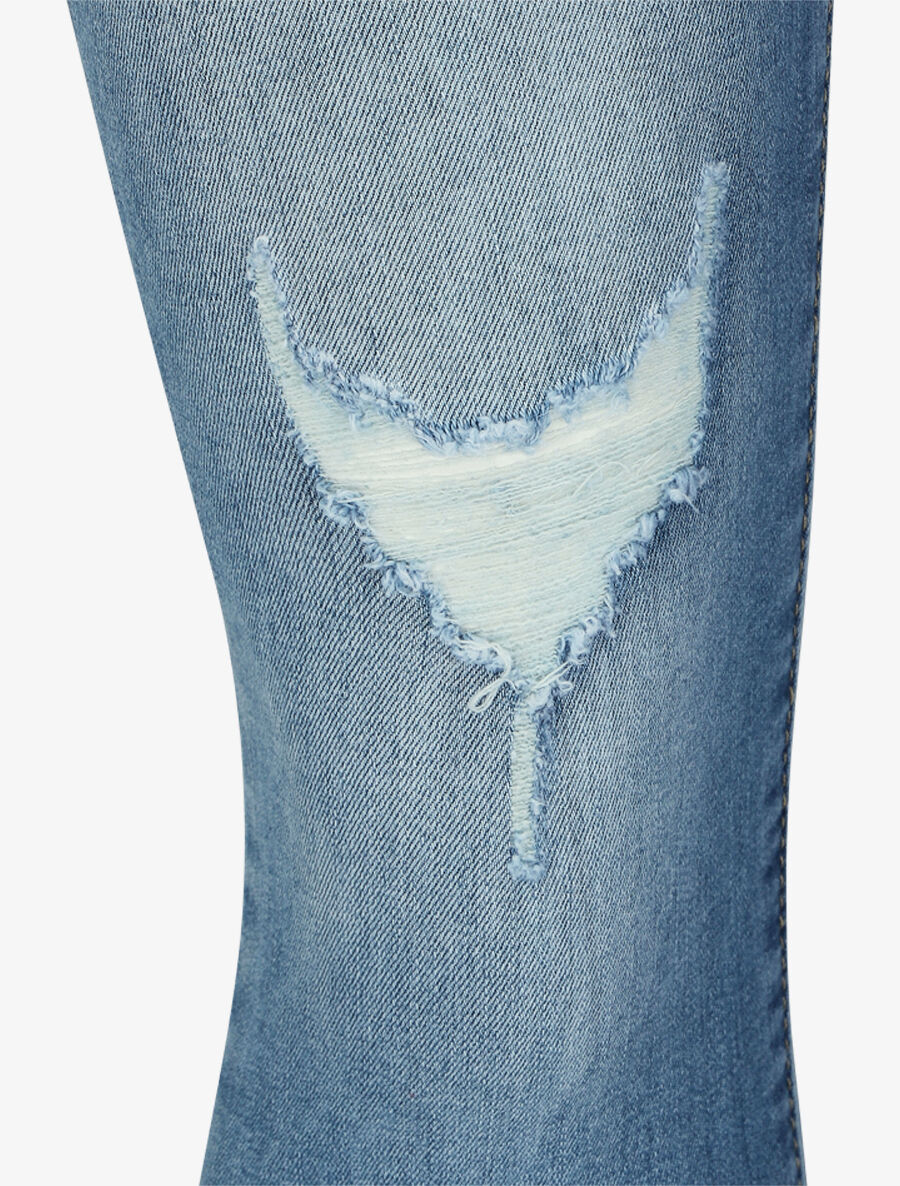 Slim fit push up jeans met scheuren - Blauw denim - Image 3