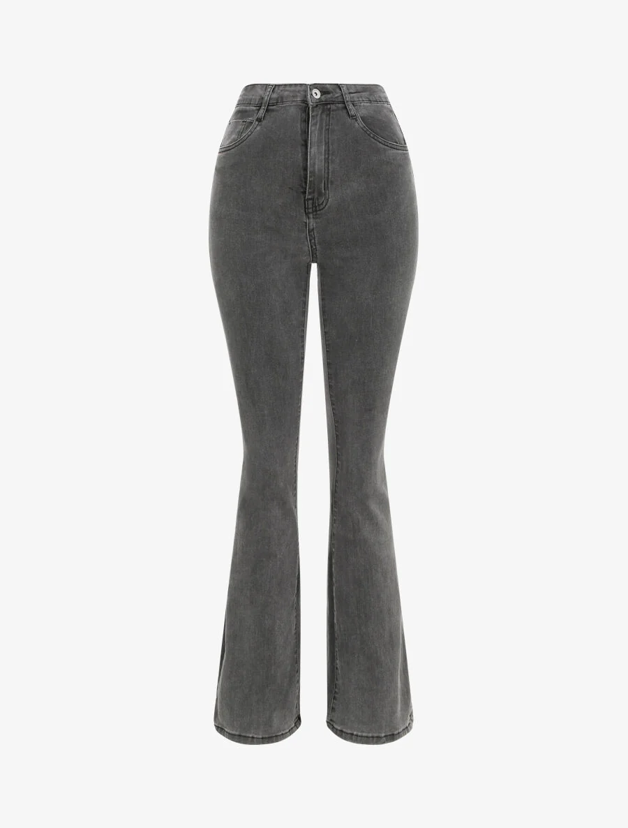 Jean stretch flare snit - Donkergrijs