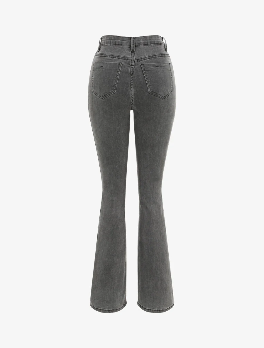 Jean stretch flare snit - Donkergrijs - Image 2