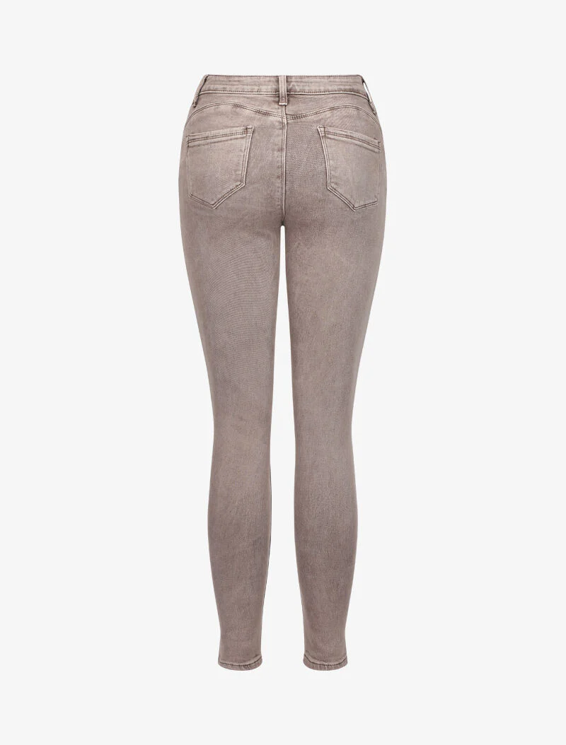 Jean stretch met hoge taille en skinny pasvorm - Beige - Image 2