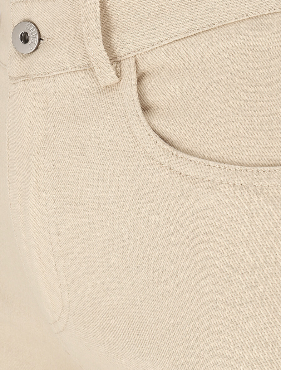 Jean stretch met hoge taille - Beige - Image 3