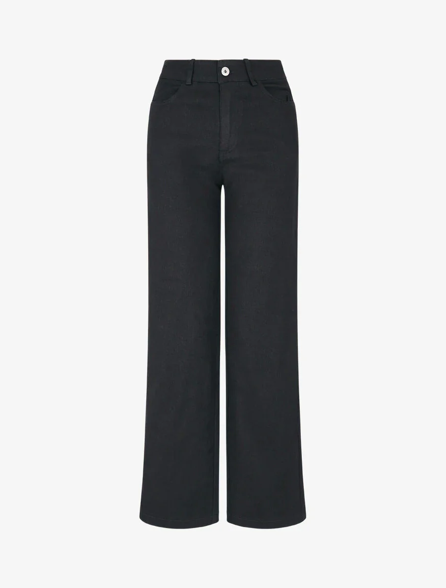 Jean stretch met hoge taille - Zwart