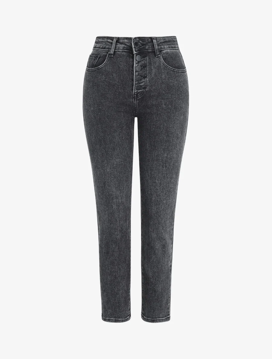 Jean stretch met standaard taille - Donkergrijs