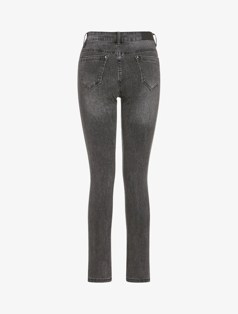 Rechte stretch jeans gewassen - Antraciet - Image 2