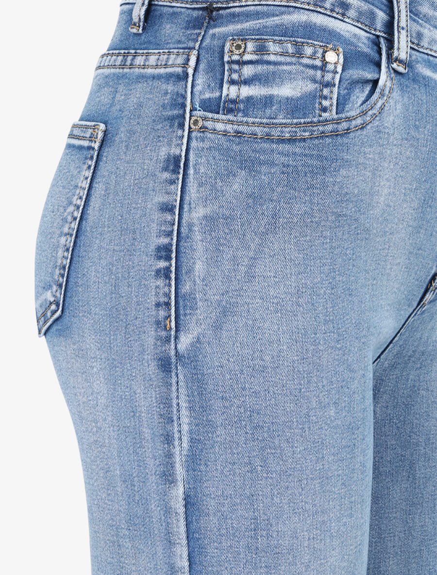 Jean wijd recht hoog taille - Blauw denim - Image 3