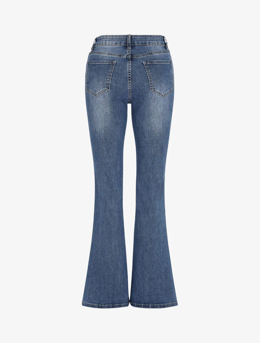 Jean met een flare fit en standaard taille - Blauw denim - Image 2