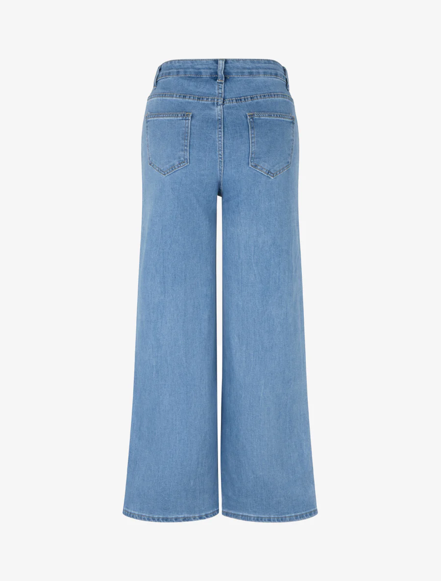 Jeans met bloemenborduurselmotief - Blauw - Image 2