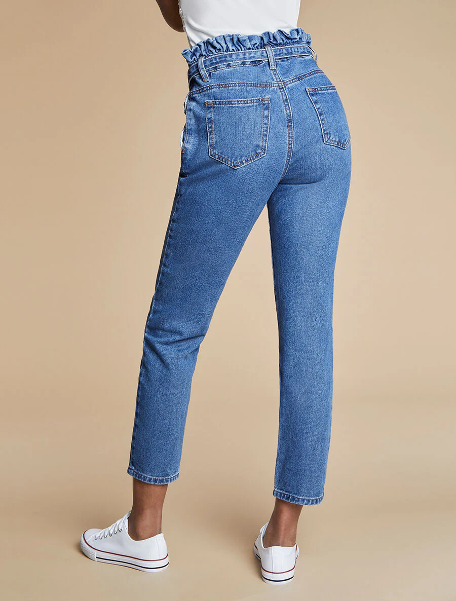 Jean met elastische taille - Blauw denim - Image 2