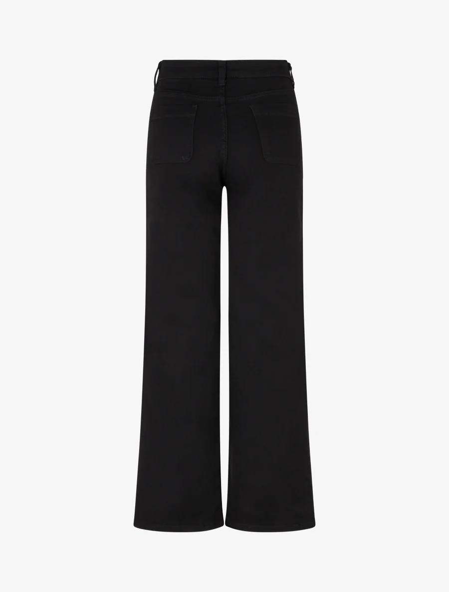 Jeans met opgestikte zakken en knopen, push-up model - Zwart - Image 2