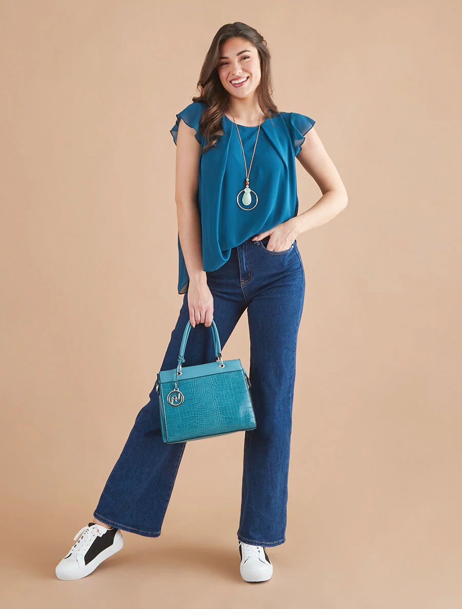 Jeans met rechte pijpen en knoopsluiting - blauw - Image 4