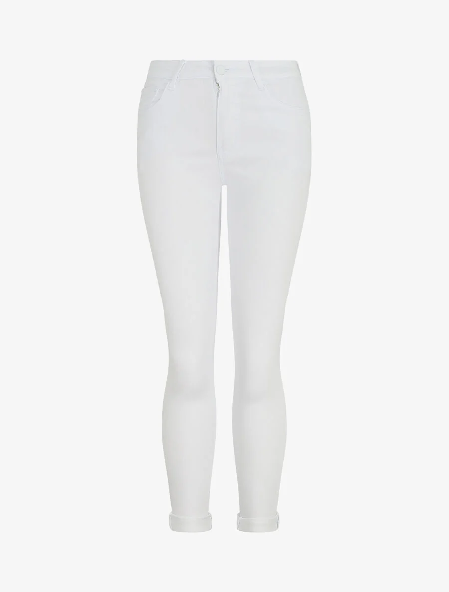 Jeans met revers. slanke pasvorm - wit