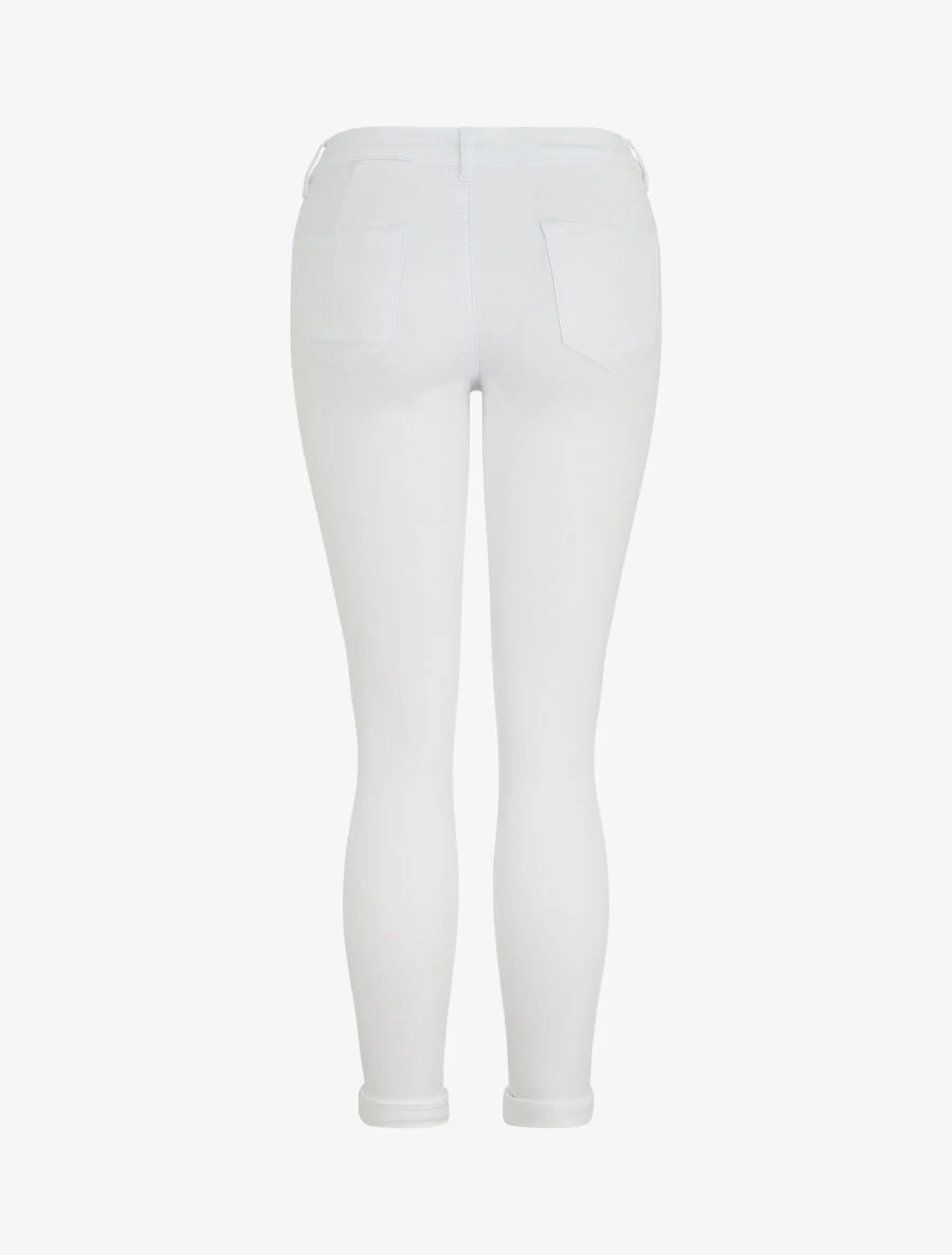 Jeans met revers. slanke pasvorm - wit - Image 2