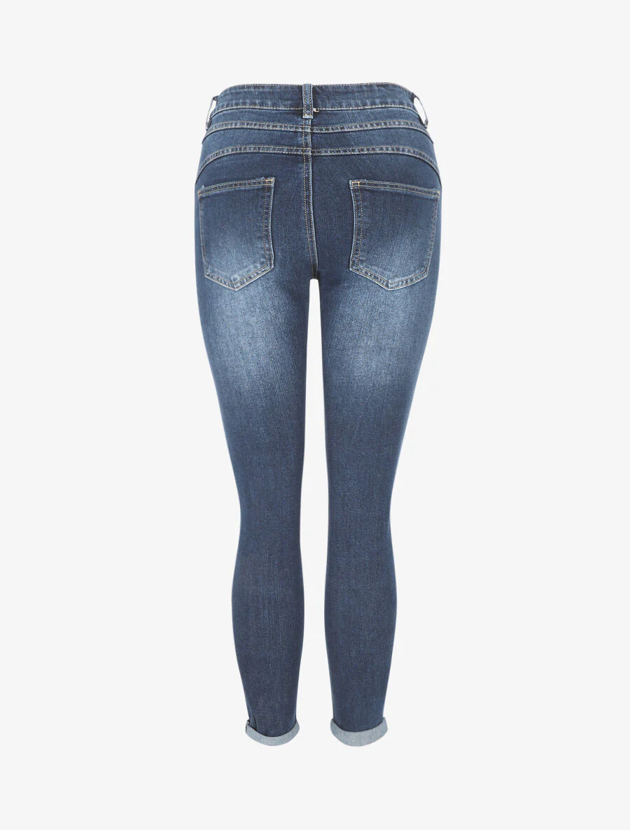 Jeans met revers. slanke pasvorm - blauw - Image 2