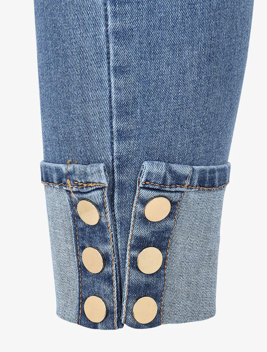Jeans met revers. slanke pasvorm - blauw - Image 3