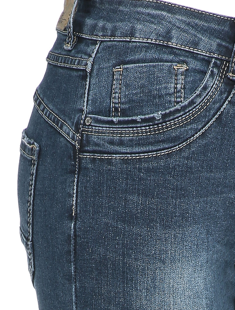 Jean met gestileerde naden - Donker denim - Image 3