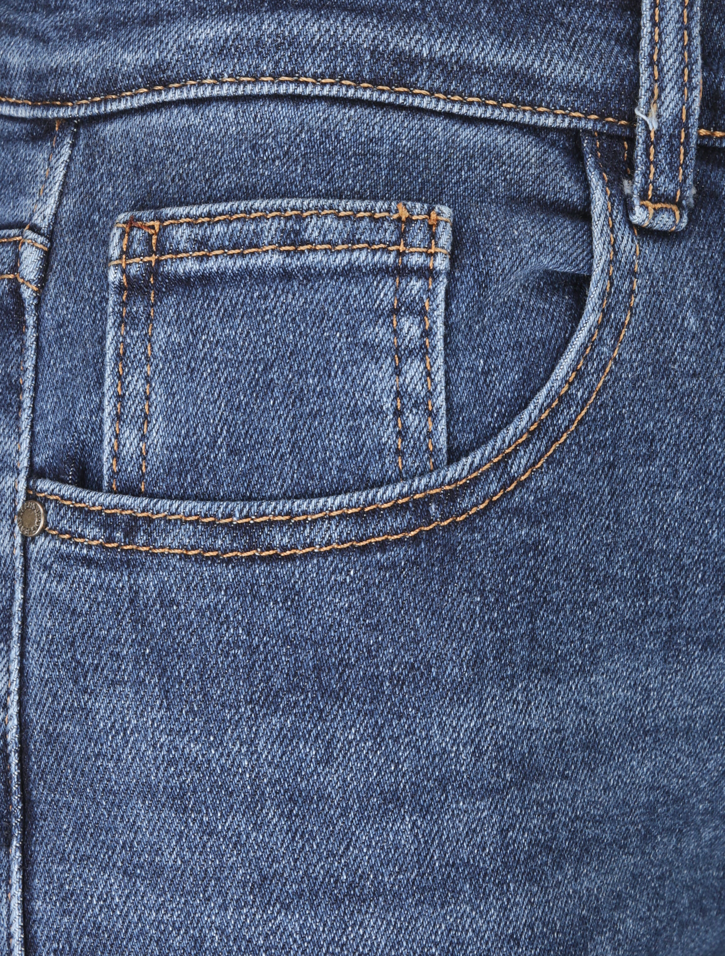 Mom jeans met knoopsluiting - Blauw denim - Image 3