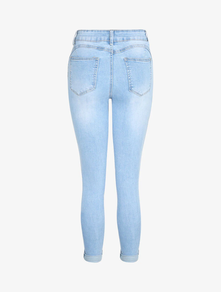 Jean oprolbare push-up - Lichtblauw - Image 2