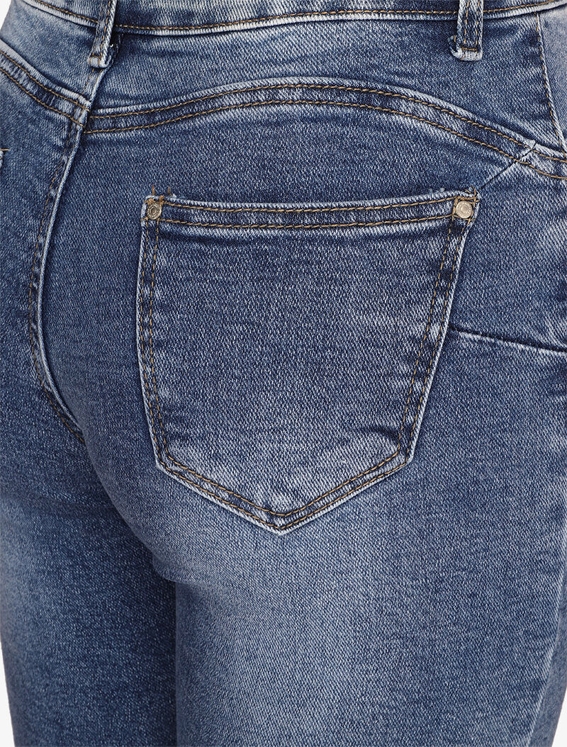 Skinny jeans met contrasterende stiksels op de achterzakken - Blauw - Image 3