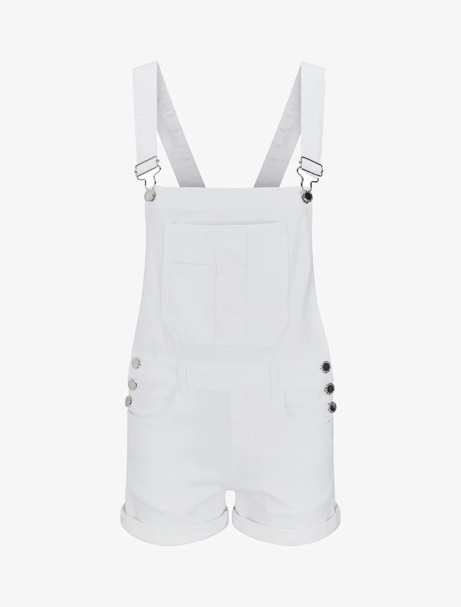 Jeans short overall - Wit