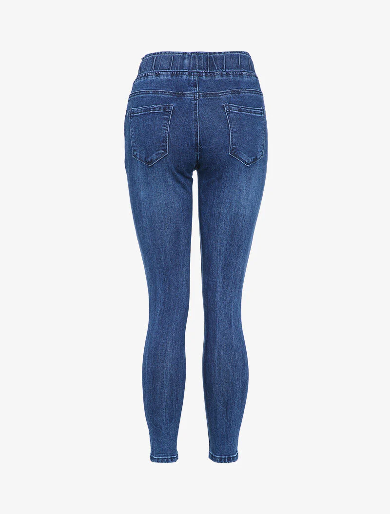 Joggingbroek basic in jeans - Donker denim - Image 2
