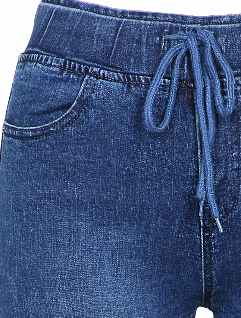 Joggingbroek basic in jeans - Donker denim - Image 3