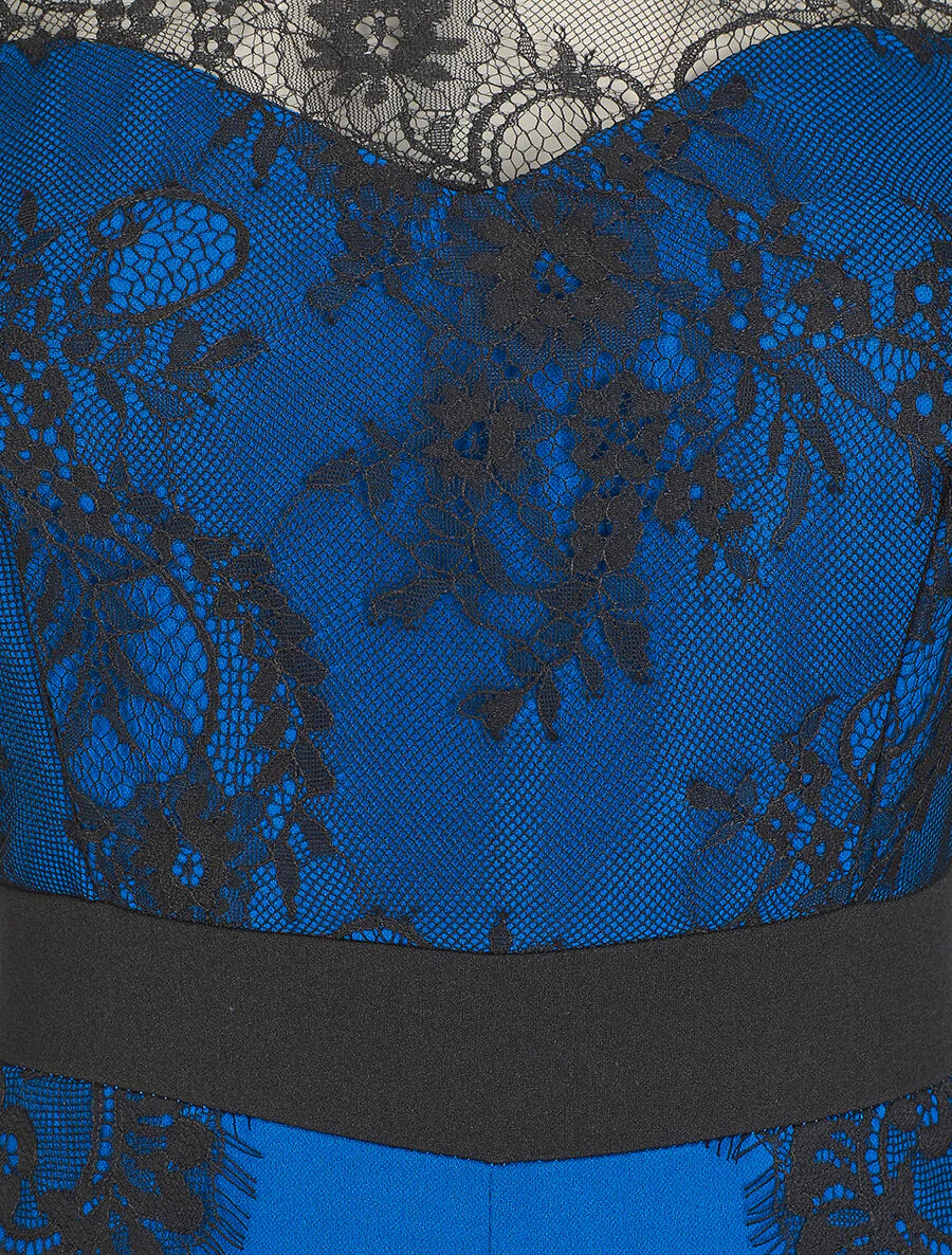 Jumpsuit met kanten mouwen - Koningsblauw - Image 3
