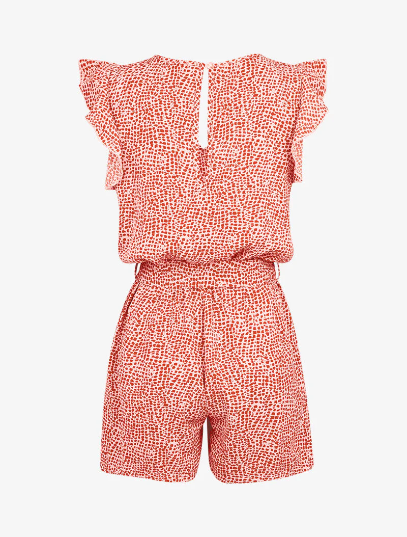 Jumpsuit met spikkelpatroon - rood - Image 2