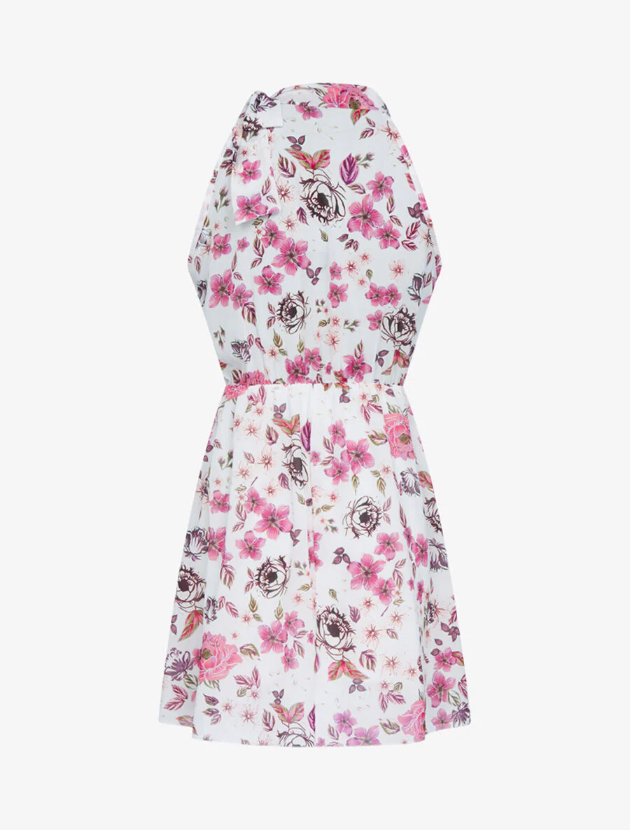 Jurk met Amerikaanse kraag en bloemen - Roze - Image 2