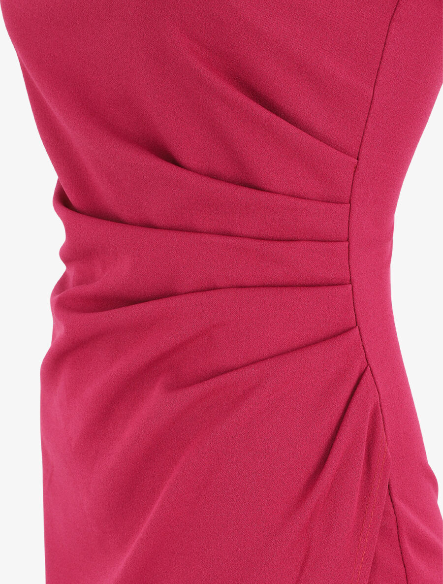 Jurk met asymmetrische schouderbandjes en gedrapeerd effect - Paars - Image 3