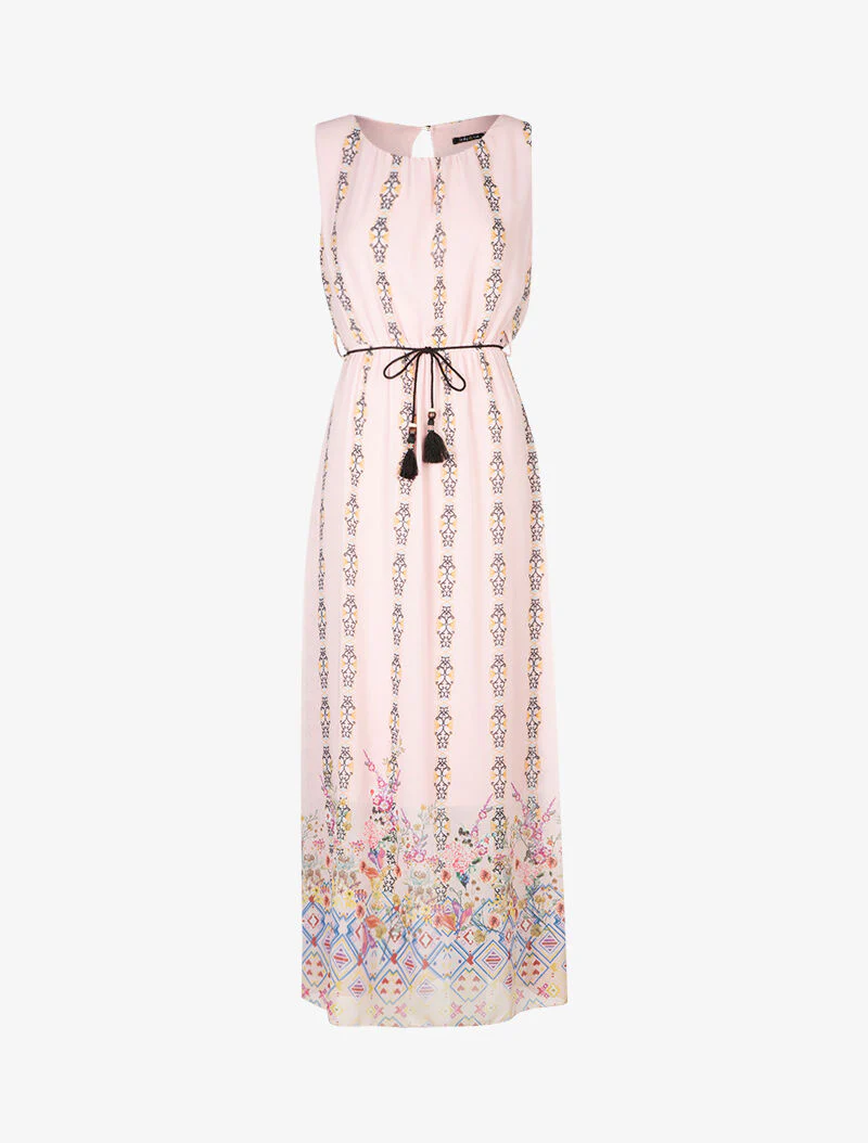 Jurk met barokke printstijl - roze