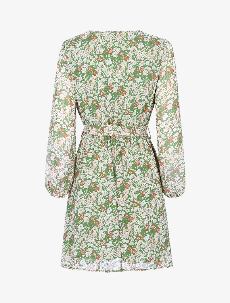 Jurk met bloemenprint - groen - Image 2