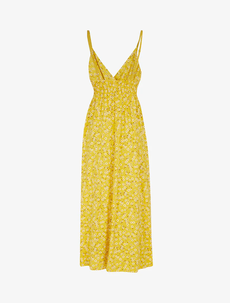 Jurk met een empire taille en prints - geel - Image 2