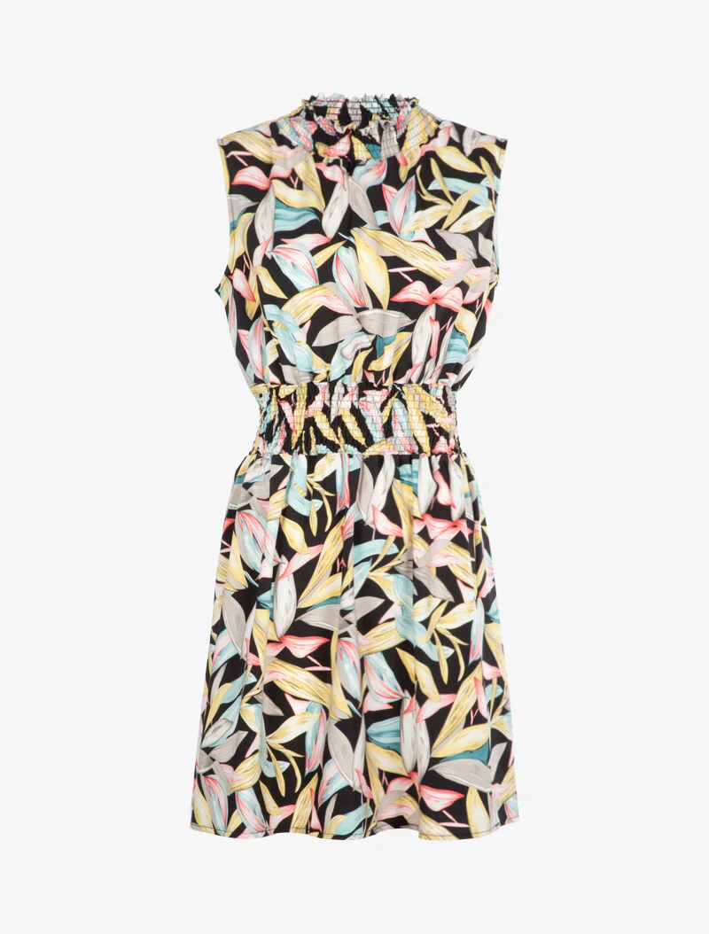 Jurk met elastische coltrui - zwart