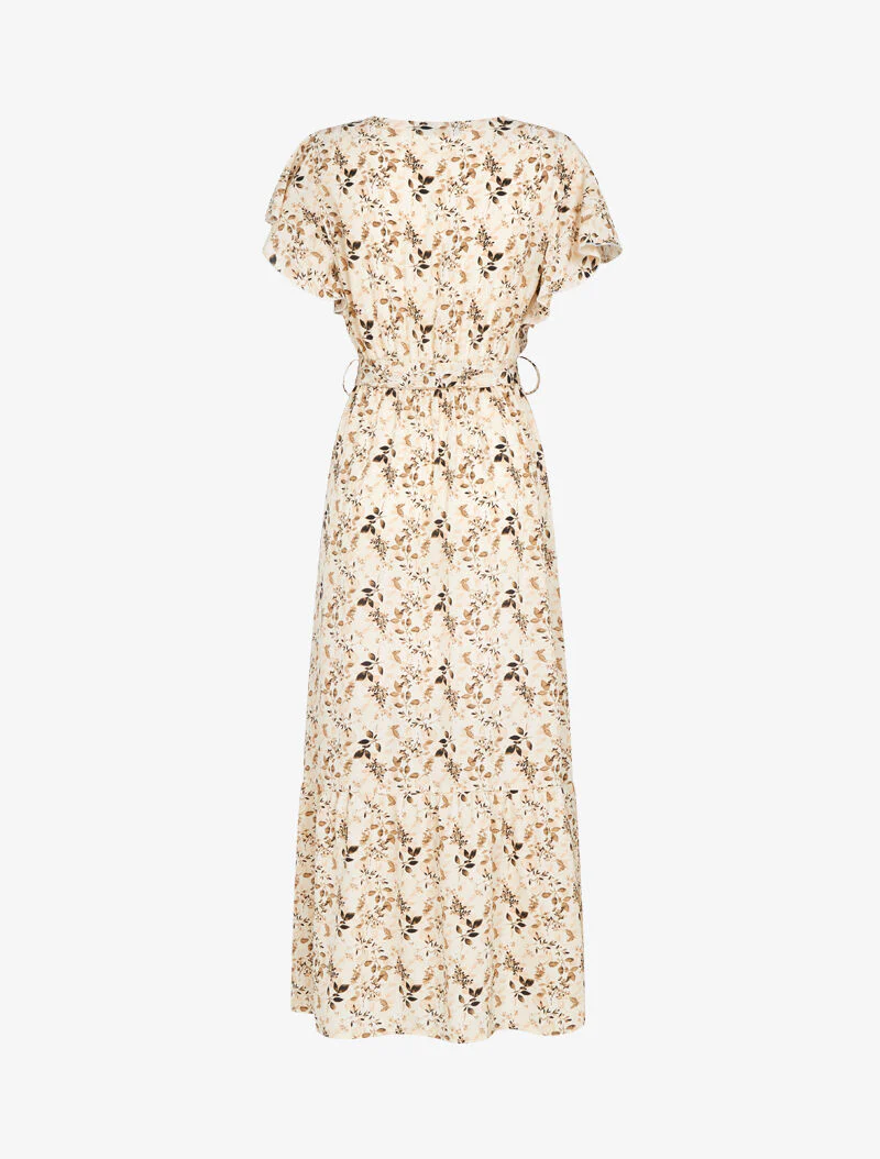 Jurk met gestileerde bladprint - beige - Image 2