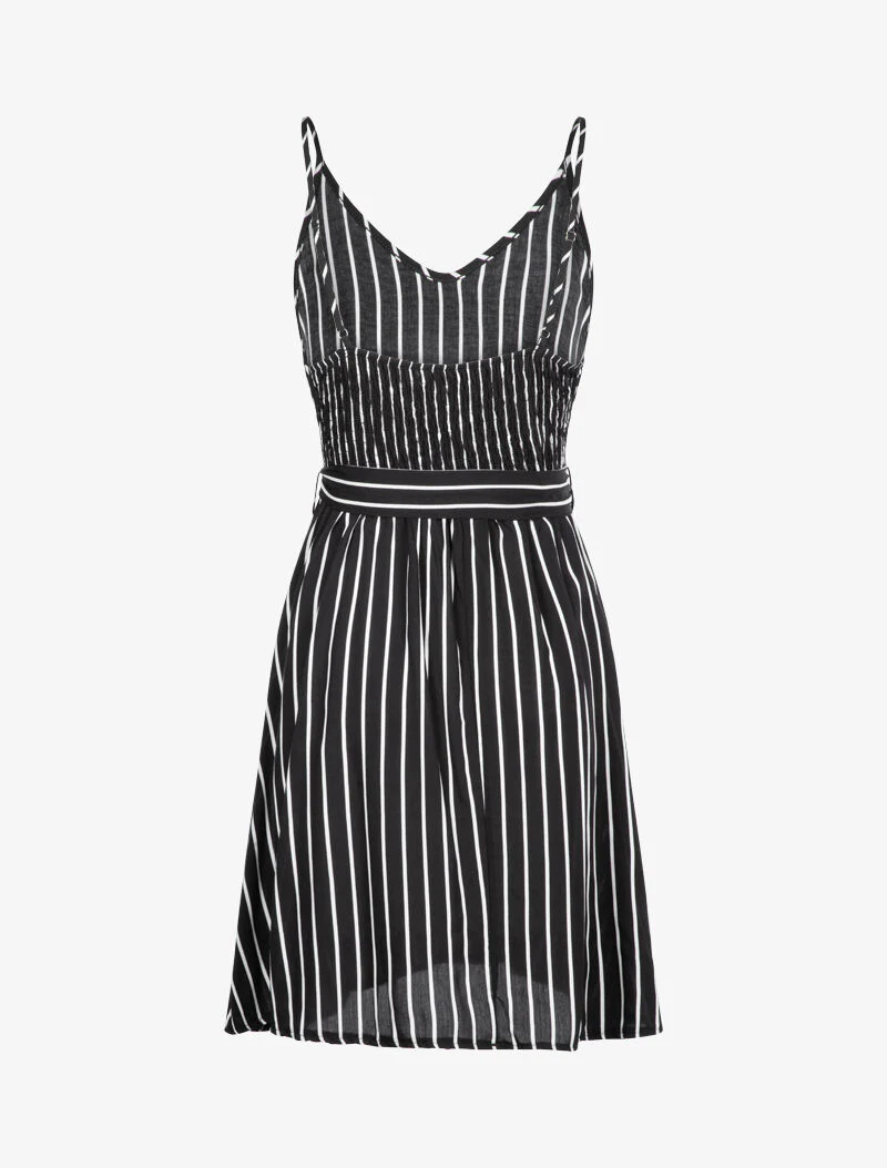 Jurk met gestreepte print - zwart - Image 2