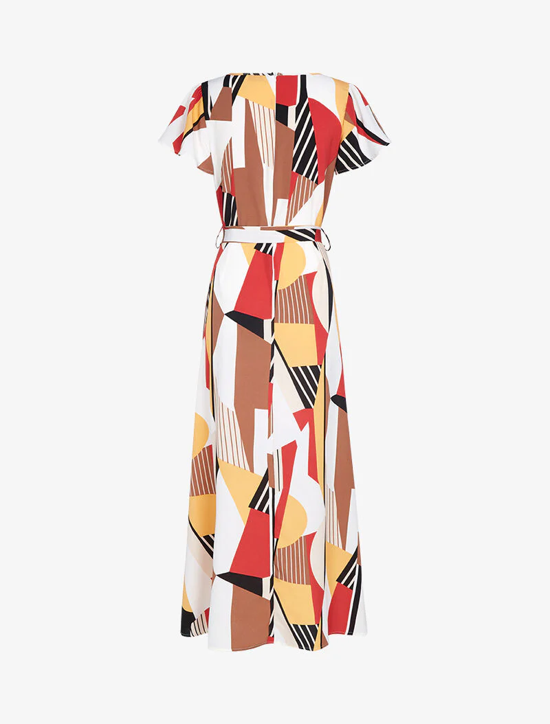 Jurk met grafische prints - ecru - Image 2