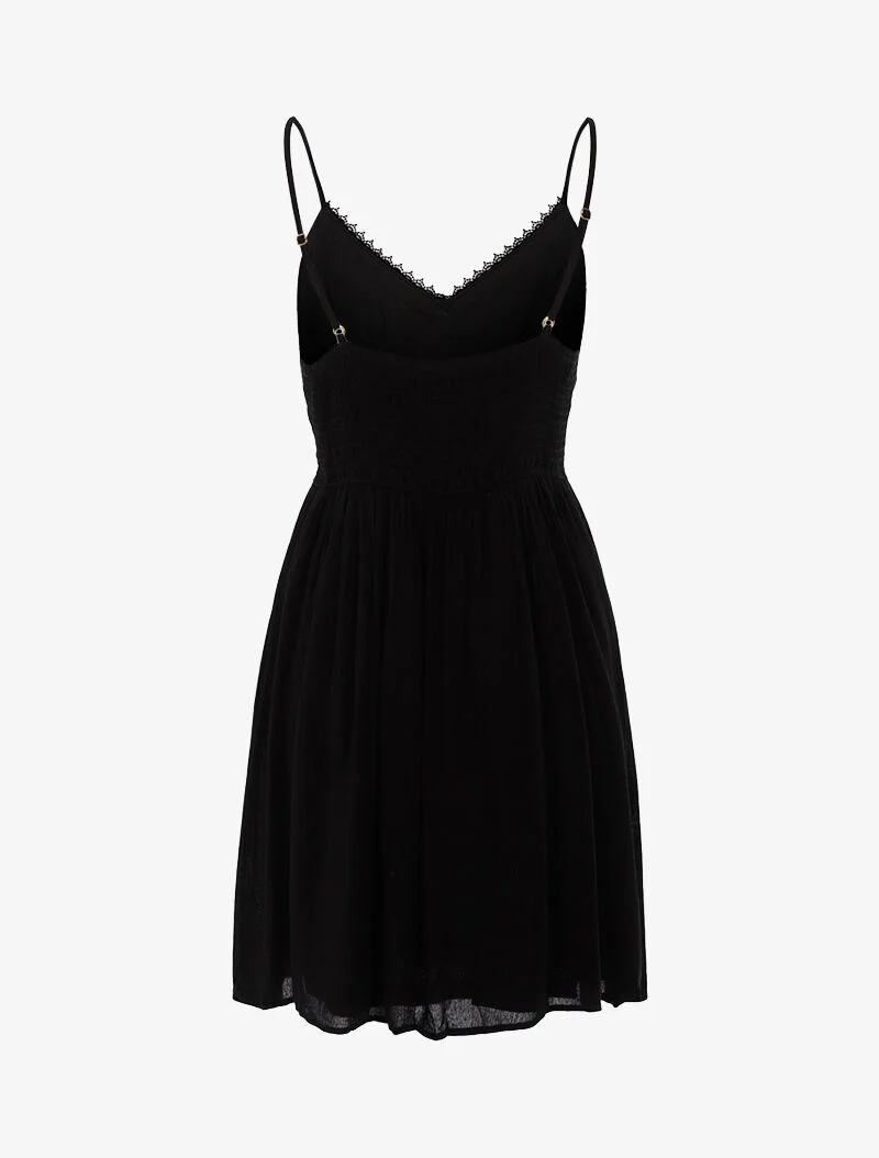 Jurk met haakdetails - zwart - Image 2