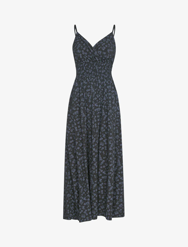 Empire taille jurk met prints - zwart