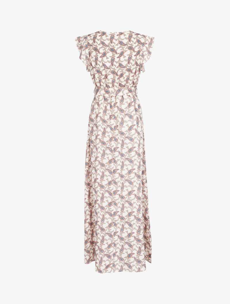 Jurk met kasjmierprint - beige - Image 2