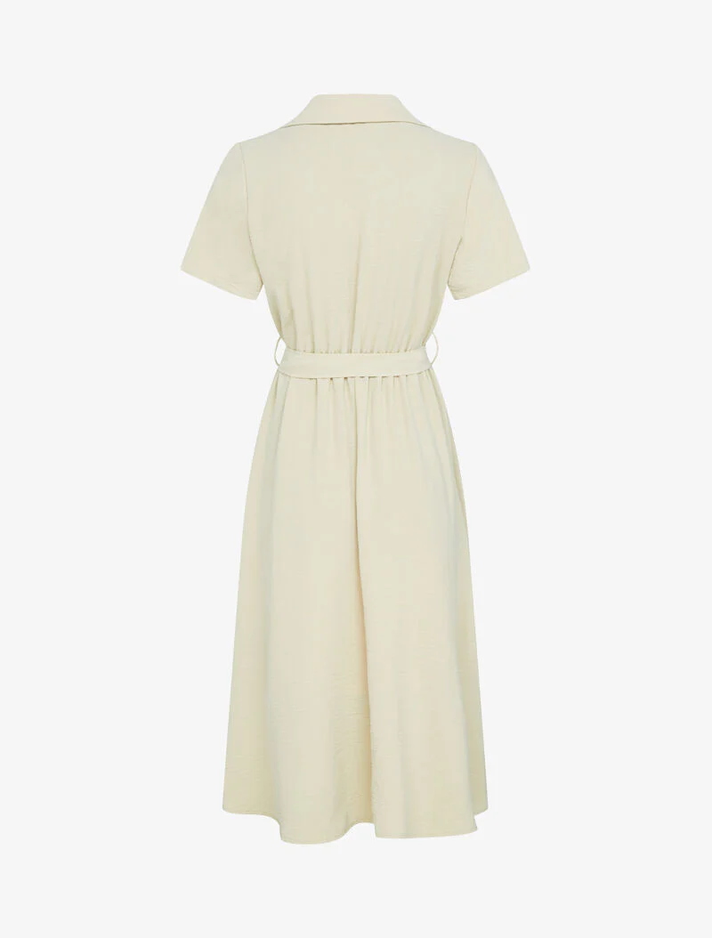 Jurk met knoopsluiting bij de buste - beige - Image 2