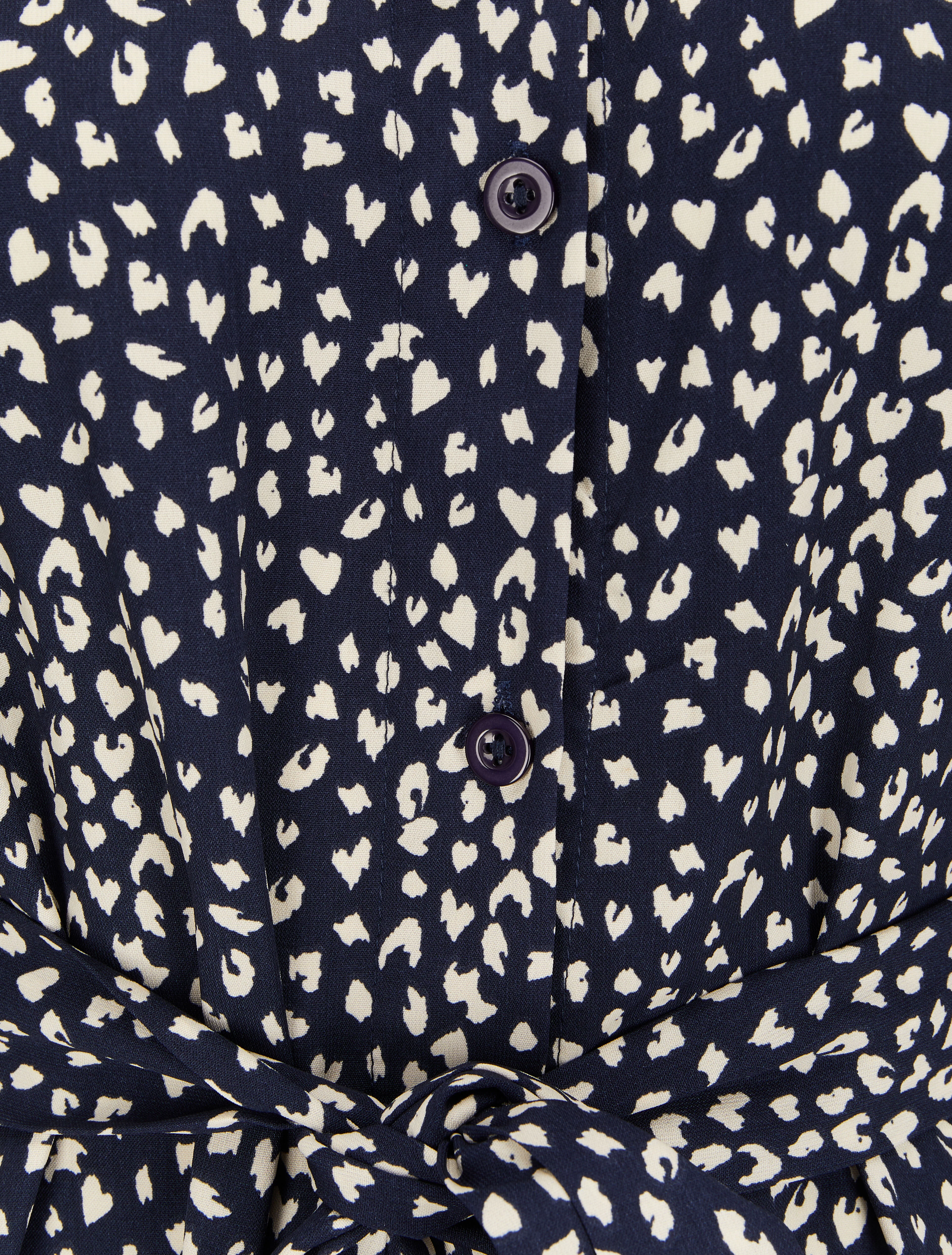 Jurk met spikkelpatroon - Donkerblauw - Image 3