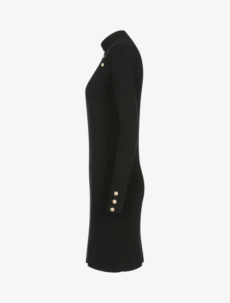 Trui jurk met contrasterende knopen - zwart - Image 4