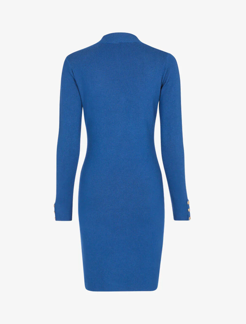 Trui jurk met contrasterende knopen - kar blauw - Image 2