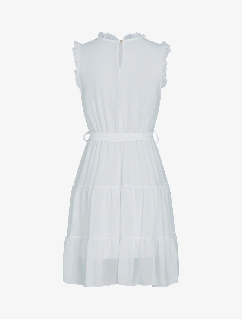 Jurk van chiffon met ruches - ecru - Image 3