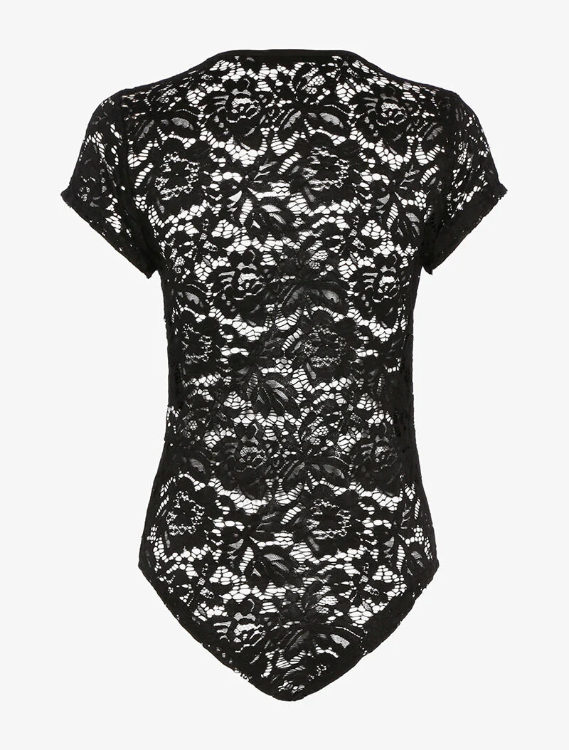 Body in geschulpte kant - zwart - Image 2