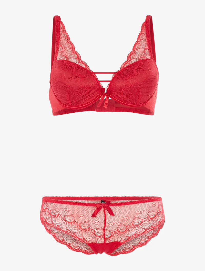 Kantenset met driehoekseffect - rood