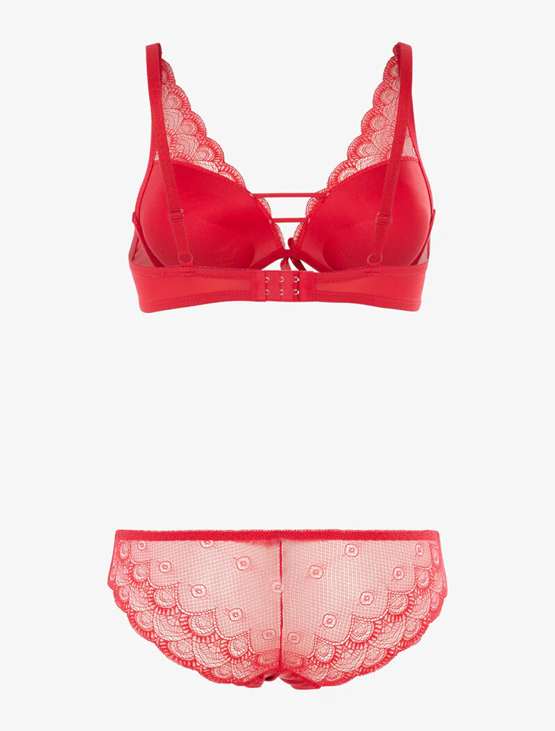 Kantenset met driehoekseffect - rood - Image 2