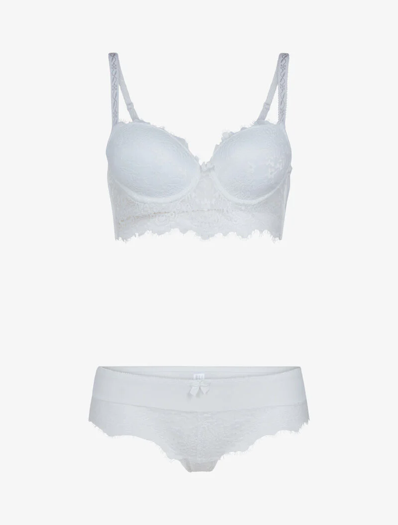 Kanten bustier set - wit