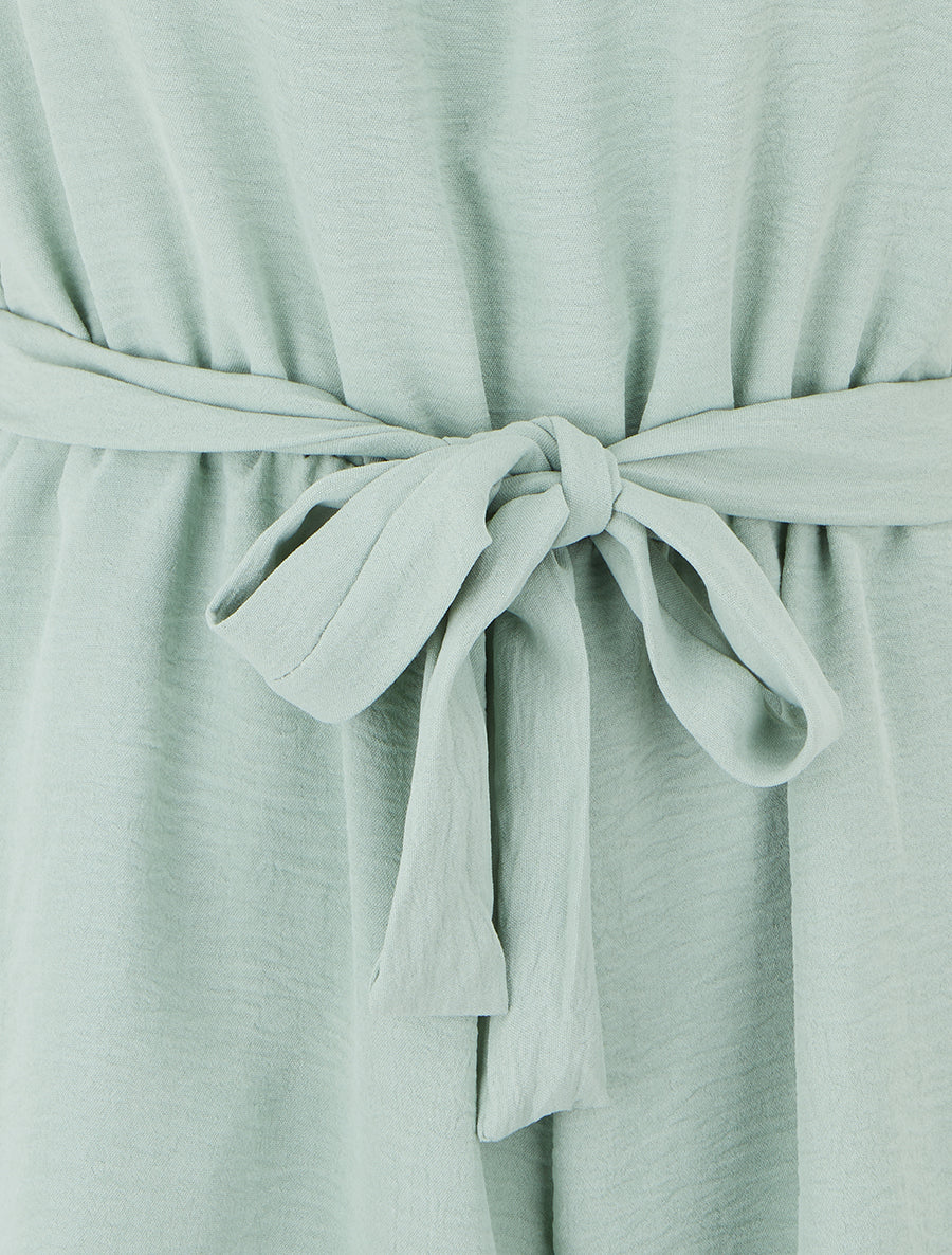 Kanten playsuit met open rug - Watergroen - Image 3